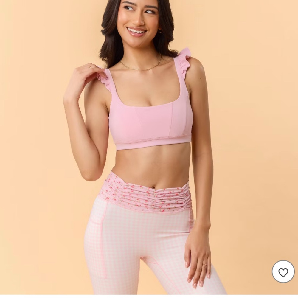 Ruffled Pink Sports Bra